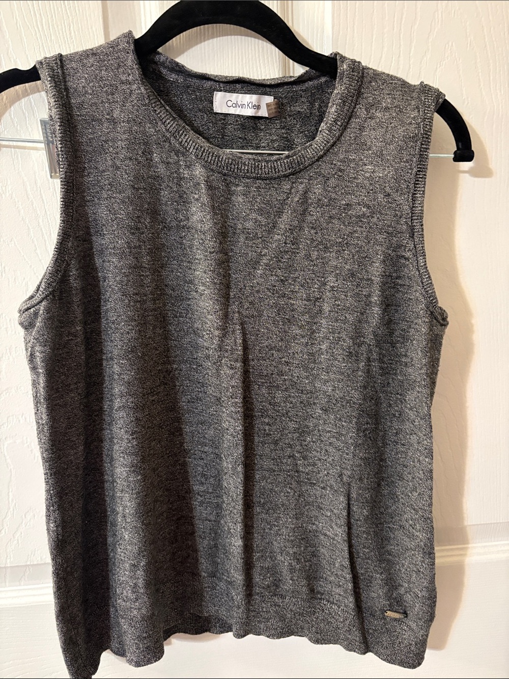 Calvin Klein Charcoal Gray Sleeveless Knit Tank